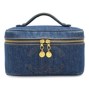 CHANEL Blue Logo Vanity Bag